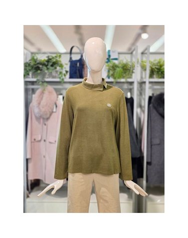 [갤러리아] 크로커다일레이디 배색 하프 폴라 티셔츠 CLEWTS206