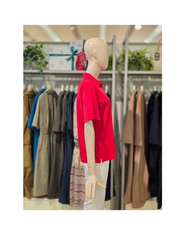 크로커다일 [갤러리아] 크로커다일레이디 솔리드 기본 카라 티셔츠(단체티환영) CLEMTS908 착용컷