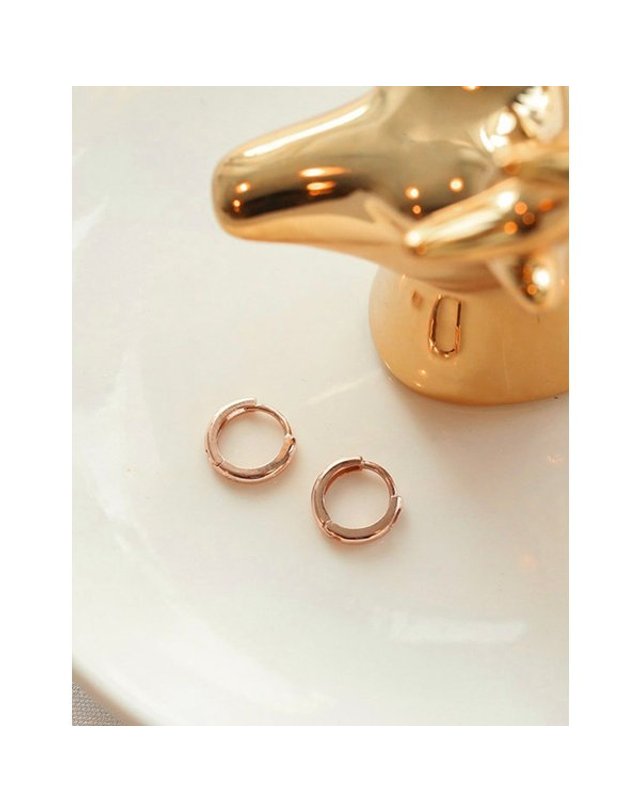 로이드 [갤러리아] [로이드] 베이직 라운드 12mm 원터치 14K 귀걸이 착용컷