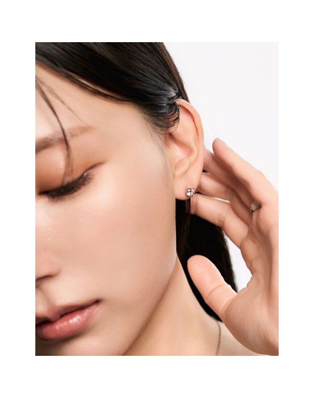 로이드 [갤러리아] [로이드] L-다이아몬드 시그니처 6프롱 솔리테어 0.5CT 14K 귀걸이 (화이트) 착용컷