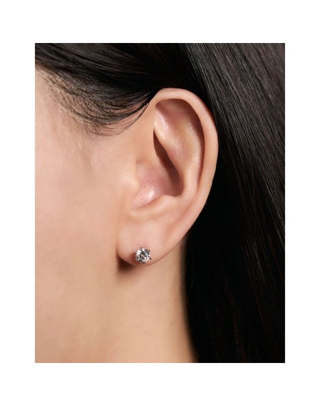 로이드 [갤러리아] [로이드] L-다이아몬드 시그니처 6프롱 솔리테어 0.5CT 14K 귀걸이 (화이트) 착용컷