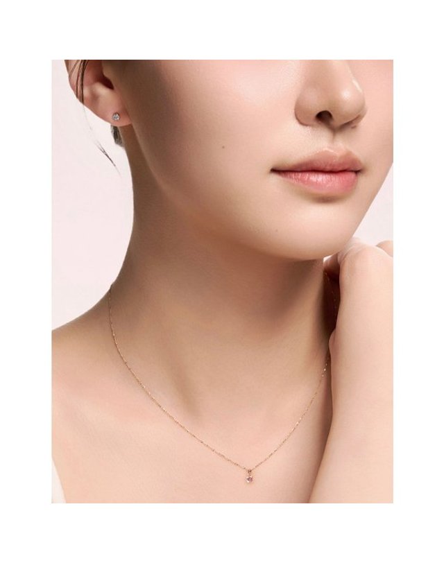 로이드 [갤러리아] [로이드] L-다이아몬드 0.09ct 솔리테어 14K 귀걸이 착용컷