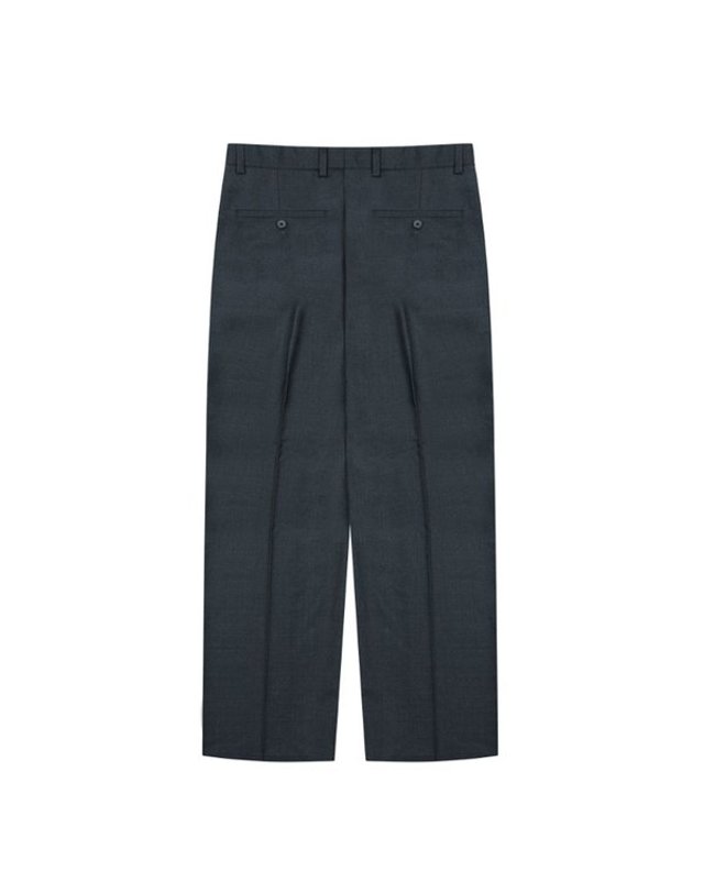 지이크 [갤러리아] [25F/W] 울 블렌디드 사이드 밴딩 세미와이드 팬츠 그레이 (PLFAH4006) 착용컷