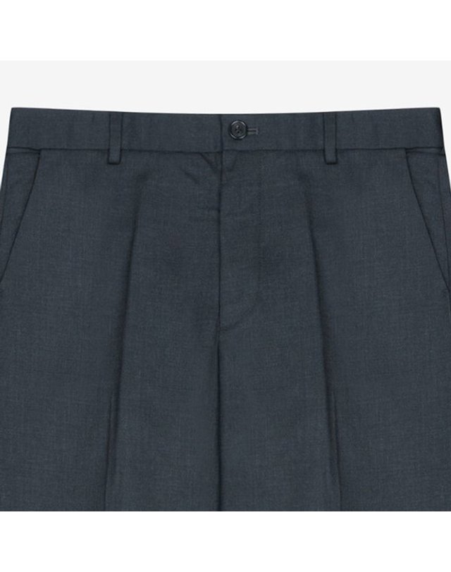 지이크 [갤러리아] [25F/W] 울 블렌디드 사이드 밴딩 세미와이드 팬츠 그레이 (PLFAH4006) 착용컷