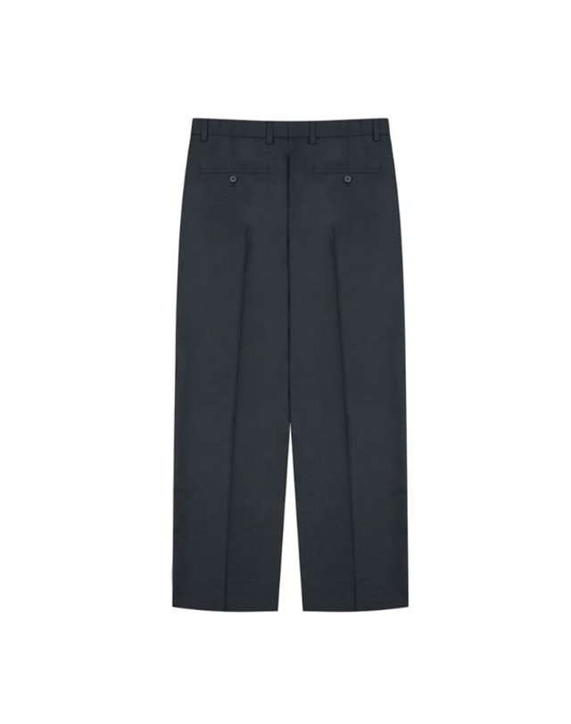 지이크 [갤러리아] [25F/W] 울 블렌디드 사이드 밴딩 세미와이드 팬츠 블랙 (PLFAH4005) 착용컷