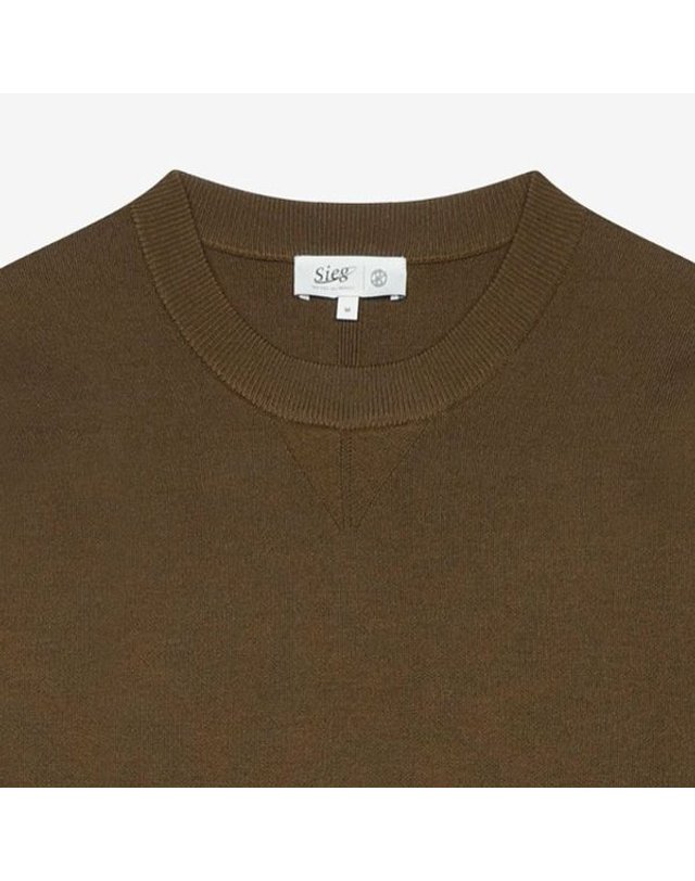 지이크 [갤러리아] 지이크 F/W 브라운 이중직 SWEAT 니트 탑 (PJUCI8032) 착용컷