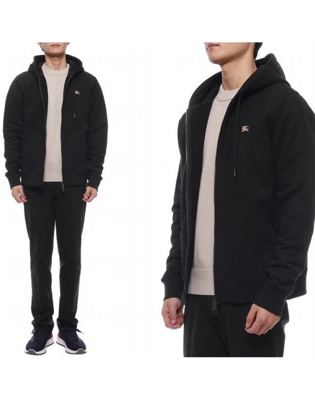버버리 [갤러리아] 남성 EKD 자수 후드집업(8112808 BLACK 25F) 착용컷