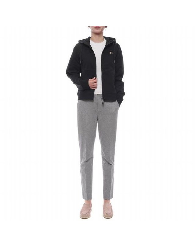 버버리 [갤러리아] 여성 EKD 자수 후드집업 (8111669 BLACK 25F) 착용컷