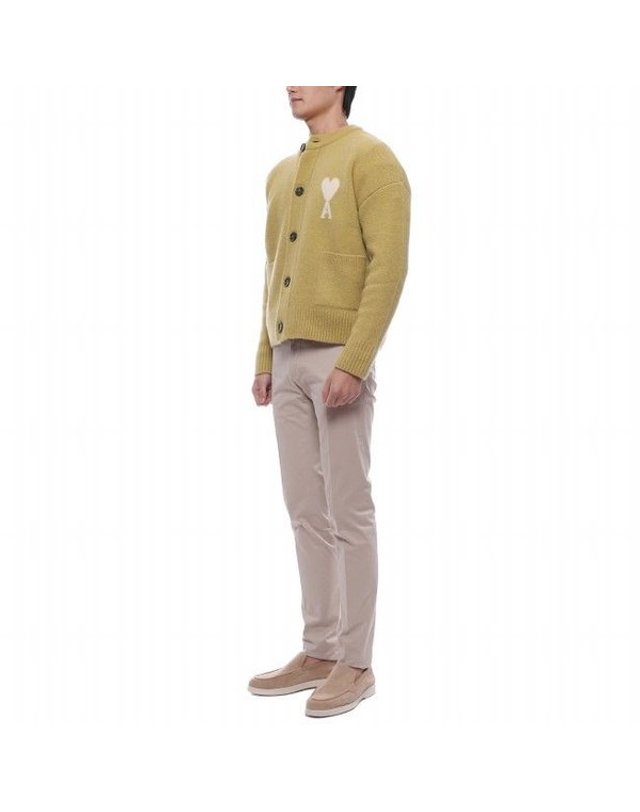 아미 [갤러리아] 남성 하트 로고 알파카 혼방 가디건 (UKC366 KN0135 3993 M 25F) 착용컷