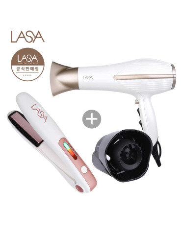 프로용 터보 헤어 드라이기 LS2101D+무선 미니 고데기 휴대용 충전식 루루스타일러 LS320R