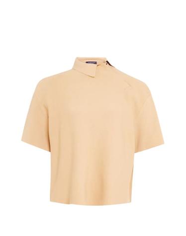 [해외직구] 26 FW 어웨이크 모드 럭비 비대칭 칼라 반소매 탑 SS26KT03VY01CAMEL TP459231618