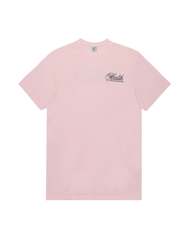 스포티앤리치 스포티앤리치 TO043620078P140 PINK DOLPHIN 헬스 (Health) 스크립트 공용 반팔티 착용컷