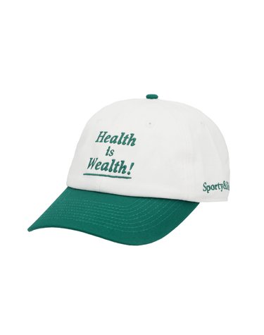 스포티앤리치 AC040516006WH01 WHITE/ALPINE 헬스 이즈 웰스 (Health Is Wealth) 로고 자수 볼캡