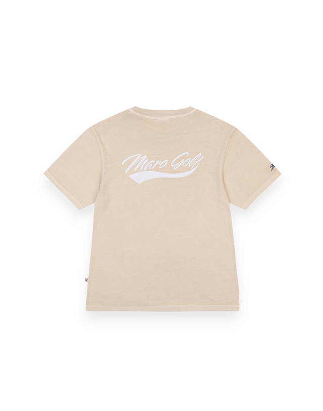 마로골프 마로 피그먼트 라운드 티 (BEIGE) (MAN) 베이지 착용컷