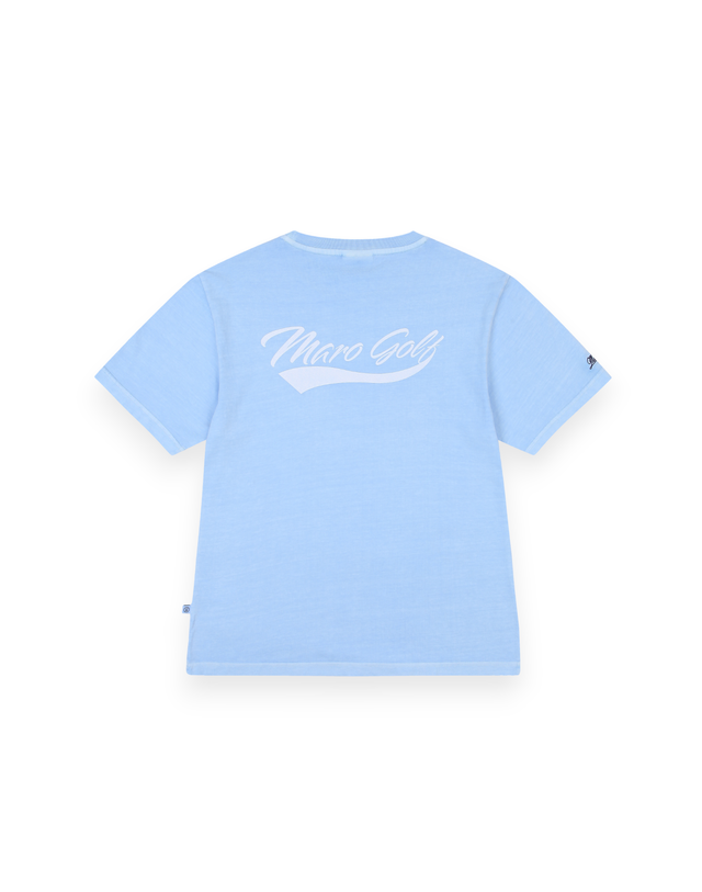 마로골프 마로 피그먼트 라운드 티 (S/BLUE) (MAN) 청록 착용컷