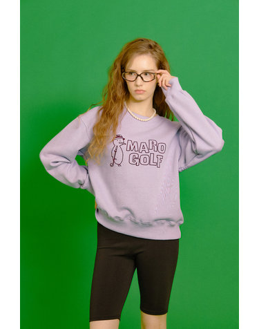 KIWI ROUND NECK SWEAT SHIRT -LAVENDER-