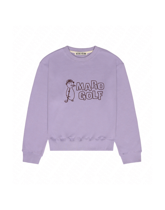 마로골프 KIWI ROUND NECK SWEAT SHIRT -LAVENDER- 착용컷