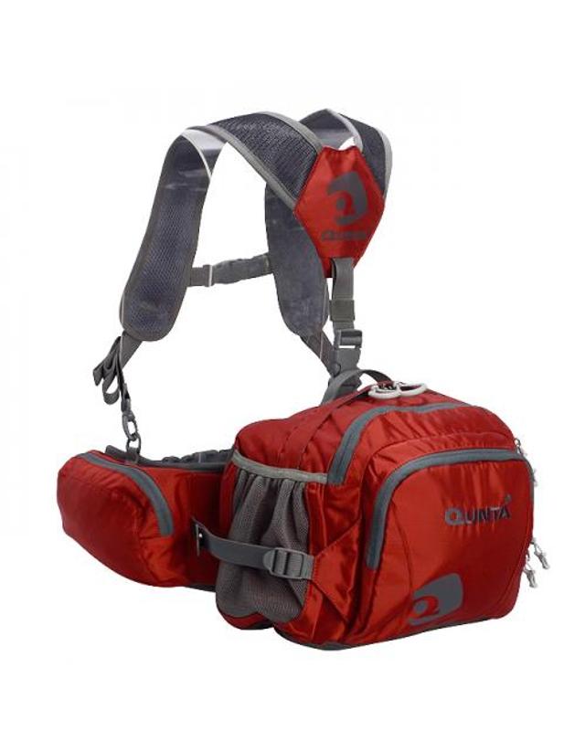 쿤타 노블10L 힙색 멜빵 허리색 소형 등산 자전거 가방WINE 착용컷