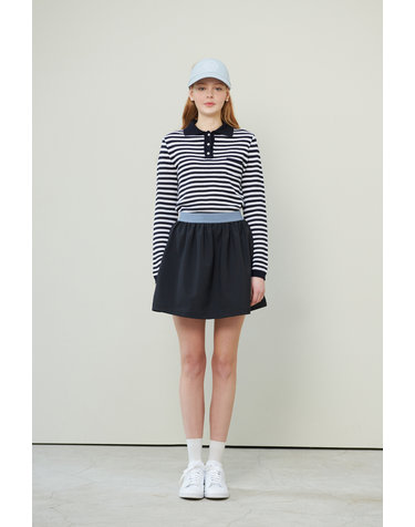 Cotty 퍼프 로고밴드 스커트 BLACK