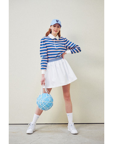 Cotty 퍼프 로고밴드 스커트 WHITE