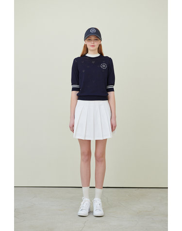 뉴라인 시그니처 플리츠 스커트 IVORY
