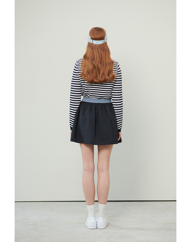 보켄 Cotty 퍼프 로고밴드 스커트 BLACK 착용컷