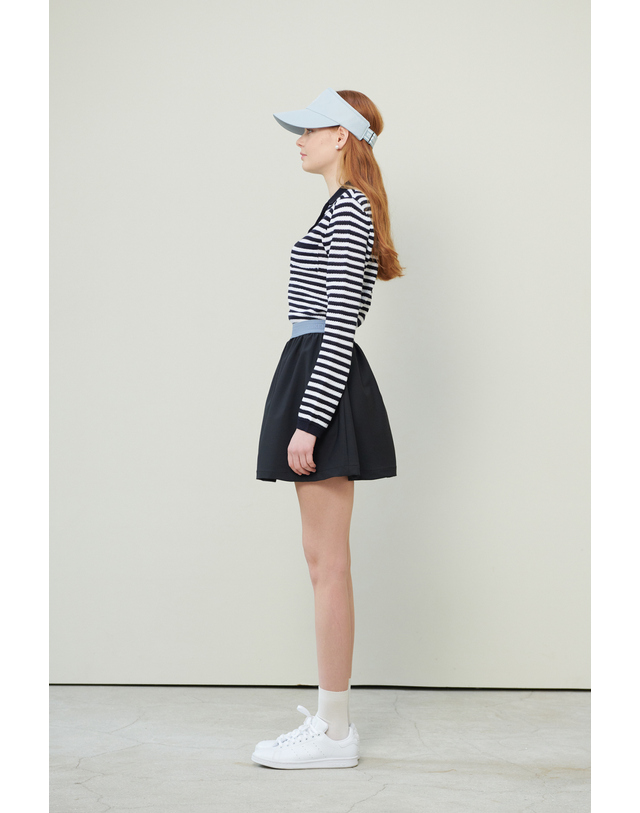 보켄 Cotty 퍼프 로고밴드 스커트 BLACK 착용컷