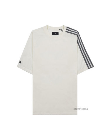 [Y-3] 남성 스트라이프 저지 티셔츠 IV5625 OFF WHITE