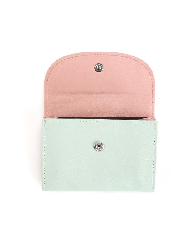 루미 루미 지퍼카드지갑 ASA Card Wallet Mint/Blush 밝은 연두 착용컷