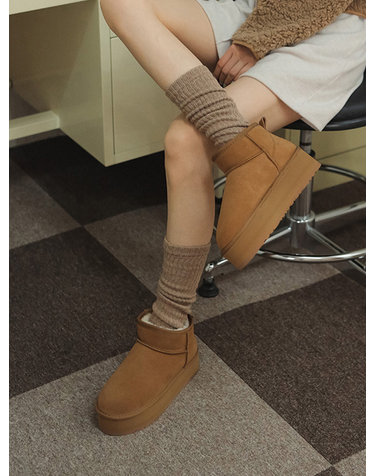 ljh022-1  Fur Platform Short Boots - 2 Colors