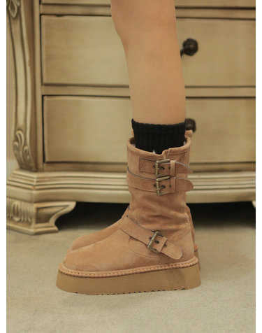 ljh038-7 Biker platform middle boots _ 2colors