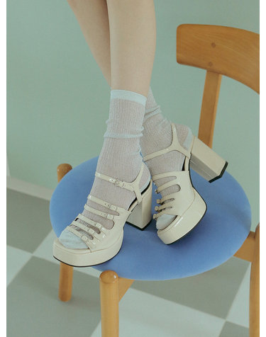 fel082-3 chunky heel strap sandal _ 3colors