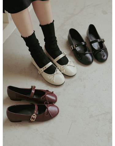 ljh003-5 round ribbon maryjane flat _ 3colors