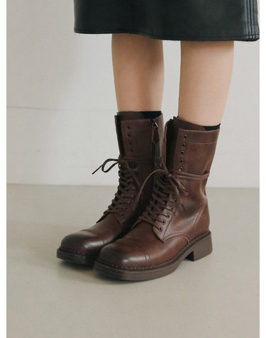ljh025-1 lace-up middle boots _ 2colors