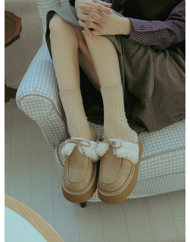 ljh089-7 Fur Ribbon Platform Mules - 2 Colors