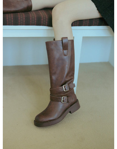 ljh029-1 belted long boots _ 2colors