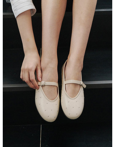 ljh102-9 Dotty Classic Mary Jane Flats - 2 Colors