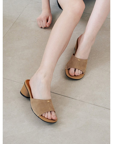 ljh104-0 Cover Block Heel Mules - 3 Colors