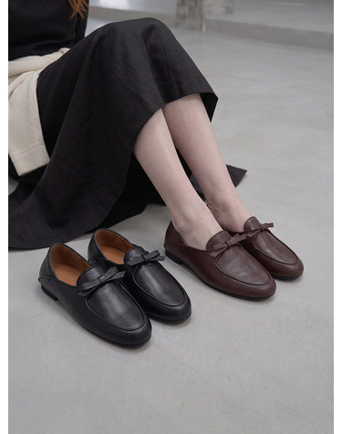 ljh106-9 Bow Flat Loafers - 2 Colors