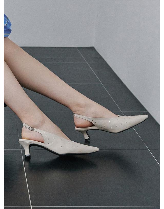 프리플라 ljh135-7 Pointed Stud Slingback Heels - 2 Colors 착용컷