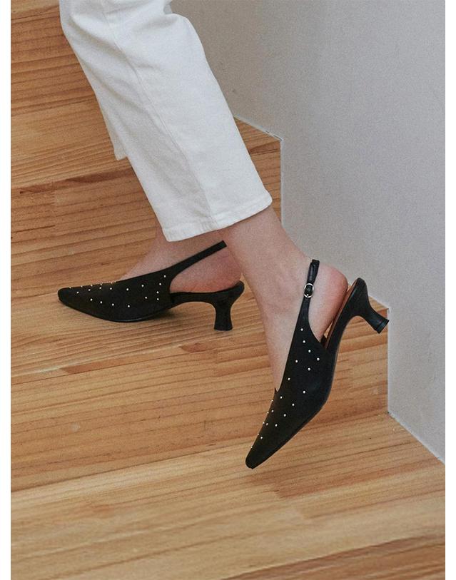 프리플라 ljh135-7 Pointed Stud Slingback Heels - 2 Colors 착용컷