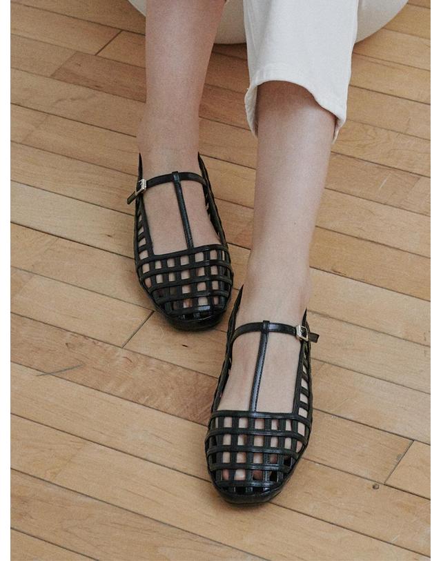 프리플라 ljh137-7 Woven T-Strap Lattice Flats - 3 Colors 착용컷