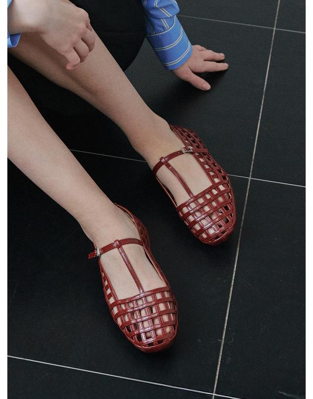 프리플라 ljh137-7 Woven T-Strap Lattice Flats - 3 Colors 착용컷