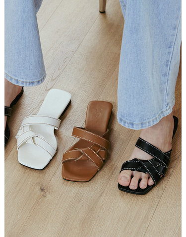 ljh9001 cross strap mules _ 3colors