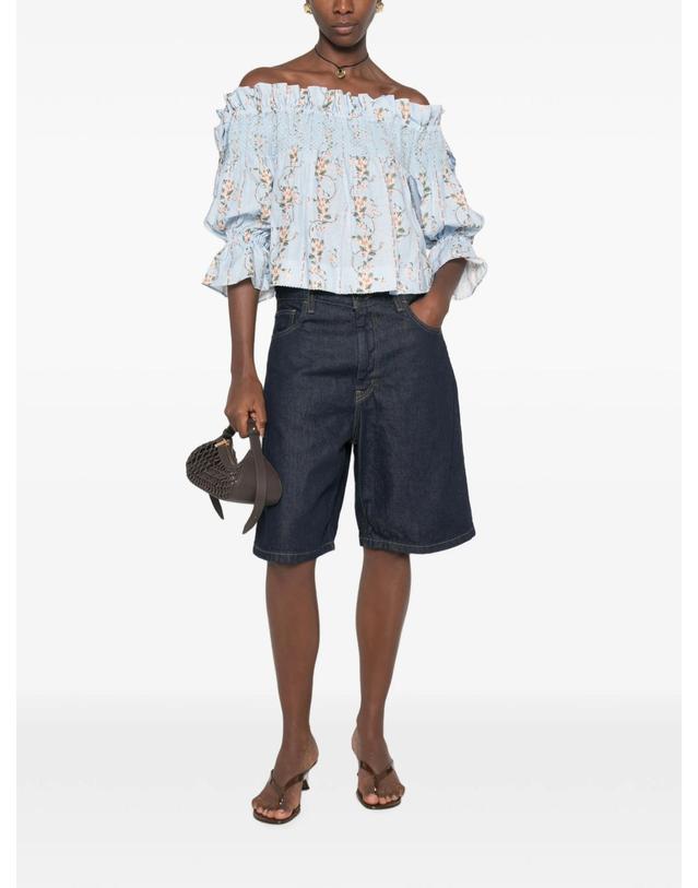 아구아 바이 아구아 벤디타 [해외직구] Agua By Agua Bendita Isla Navegante floral print ruffled top 12173466730760 TP725279805 착용컷
