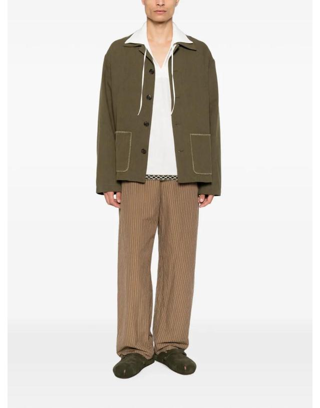 콤마스 [해외직구] 26 FW COMMAS 야자수 자수 패치 포켓 오버셔츠 PF26J027E TP456543585 착용컷