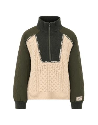 [해외직구] 26 FW SEA 케이블 니트 퀼팅 스웨터 067ARMY TP459076108