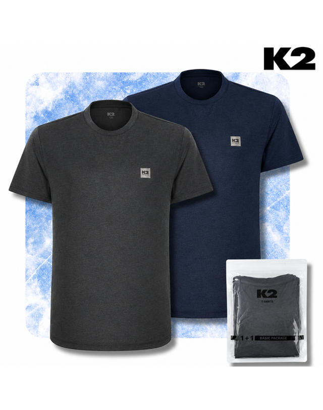 케이투 [갤러리아] (K2 반팔티) 케이투 1+1 기능성 냉감티셔츠 2PACK 2팩 GMM26281 착용컷