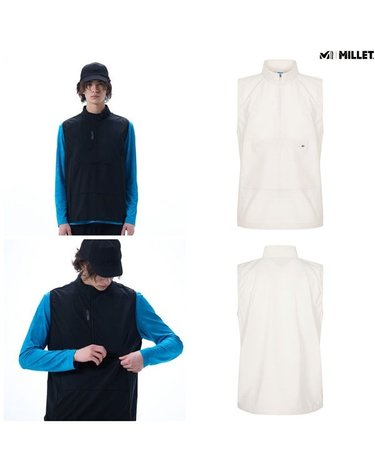 [갤러리아] [MILLET] 전체 타공으로 통기성 좋은 등산, 런닝 아노락 조끼 (MRVUV051)