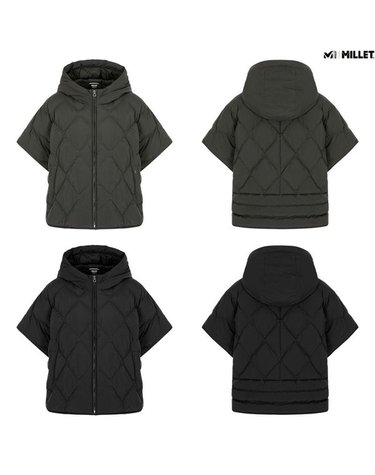 밀레 [갤러리아] [MILLET] 여성FW 팔 움직임이 자유로운 판쵸형 반팔 다운 자켓(MLVWV652)